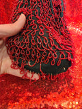 Vintage 20's Red Hand-Beaded Bag