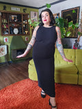 Vintage 70s Black formal dress with Rhinestones