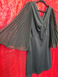 Vintage 70 Black Angel Sleeve Dress
