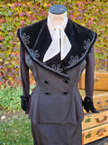 Vintage 1940s Black Velvet Jacket and Skirt Set