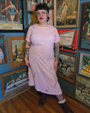 Vintage 90s Pink Rose Embroidered Dress