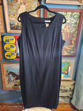 Vintage 90s Black Linen and Rayon Wiggle Dress