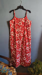 Vintage Y2K Red and White Hibiscus Dress