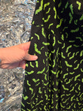 Gently Used Unique Vintage Rita Black & Green Bat Dress