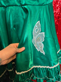 Vintage 80s Green Butterfly Square Dancing Dress