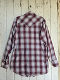 Unforgiven Upcycled Skull Burgundy Plaid Western