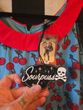 Gently Used Sourpuss Red and Teal Cherry dress