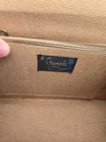 Vintage 60s Brown Straw Bag with Bamboo Handle