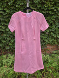 Vintage 60s Pink Double Knit Polyester Dress