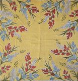 Vintage 60s yellow wild flower square silk scarf