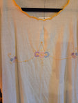 2X Vintage Victorian white yellow trimmed nightgown