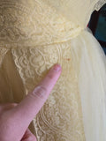 Vintage 50s Yellow Tulle Prom Dress with Shrug