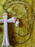 Unforgiven Animal Bone Cross Rosary Necklace