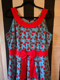 Gently Used Sourpuss Red and Teal Cherry dress