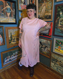 Vintage 90s Pink Rose Embroidered Dress