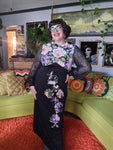 Vintage Volup Black Floral Maxi Dress