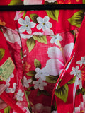 Vintage 60s Ui Maikai Red Tropical Maxi Dress