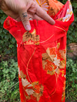 Vintage Red Orange Hibiscus Dress