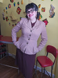 XL Vintage 40s Pink Travel Suit Jacket