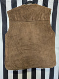 Vintage 70s Brown Corduroy and Leather Western Vest