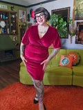 Gently Used Gowntown Red Velvet Wiggle Dress