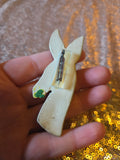 Vintage 50s Brown Ceramic Donkey Brooch