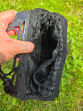 Vintage 40s Black and Red Popcorn Knit Handbag