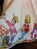 Vintage 50s Mexican Souvenir Circle Wrap Skirt
