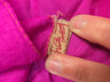 Vintage 60s Magenta Pink Pure Silk Square Scarf