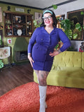 Vintage Lady Carol Blue Button Up Wiggle Dress