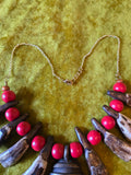 Unforgiven Cow Teeth & Brass Pendant Necklace