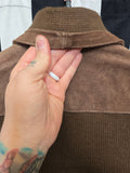 Vintage Brown Suede Jacket with Acrylic Knit
