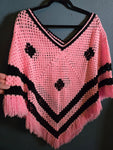 Vintage Pink Crocheted Shawl