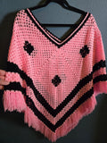 Vintage Pink Crocheted Shawl
