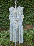 Vintage 60s White Peacock Novelty Print Dress