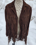Vintage 50s Brown Leather Fringe Jacket