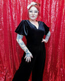 Gently Used Black Velvet Jumpsuit