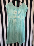 Vintage Blue Embroidered Floral Dress