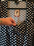 Gently Used Sourpuss Va Va Voom Black polka dot top