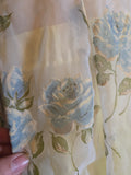 Vintage 60s Sheer white dress w/ blue flocked roses