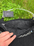 Vintage 40's Black Knit Bag Twisted Lucite Handle