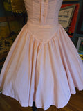 Vintage 50s white and pink striped fit and flare dress