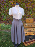 Vintage 80s does 40s Gray Harringbone jacket skirt set