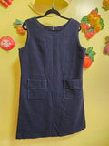 Vintage 60s Navy Wool Jumper Dress