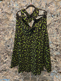 Gently Used Unique Vintage Rita Black & Green Bat Dress