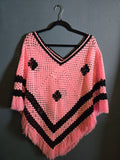 Vintage Pink Crocheted Shawl