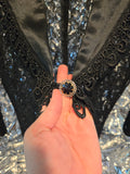 Vintage Black Lace Single Button Duster