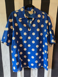 Odd Betties Vintage 80s Blue and White Polka Dot Shirt