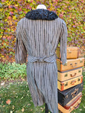 Vintage 50s Gray Striped Wool Dress Jacket Set