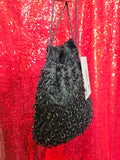 Vintage 20's Black and Iridescent Blue Beaded Bag